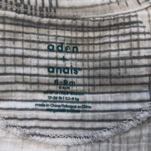 Aden and Anias baby one piece zip up pajama footies size 6-9m